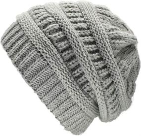 img 3 attached to 🧣 Cute Knit Beanie Hats for Women Men: Nogewul Slouchy Winter Warm Skull Caps with Satin Lining