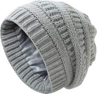 🧣 cute knit beanie hats for women men: nogewul slouchy winter warm skull caps with satin lining логотип