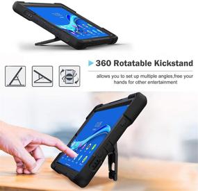 img 1 attached to 📱 Чехол ProCase для планшета Lenovo Tab M10 FHD Plus 10.3 дюймов (2020 2-го поколения), прочный ударопрочный чехол-подставка с возможностью вращения для планшета Lenovo Tab M10 Plus TB-X606F TB-X606X 10.3" FHD Tablet 2020 - Черный.