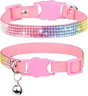 sparkly pink wdpaws breakaway cat collar with rhinestones, bell, and adjustable design for stylish cats and kittens logo