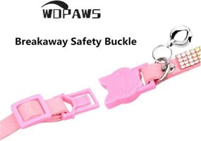 img 1 attached to Sparkly Pink WDPAWS Breakaway Cat Collar with Rhinestones, Bell, and Adjustable Design for Stylish Cats and Kittens