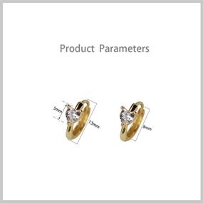 img 1 attached to Hypoallergenic Sterling Zirconia Cartilage Earrings for Girls' Jewelry