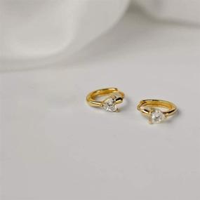 img 3 attached to Hypoallergenic Sterling Zirconia Cartilage Earrings for Girls' Jewelry