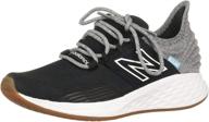 🏃 experience comfortable running with new balance kid's fresh foam roav v1 lace-up shoe logo