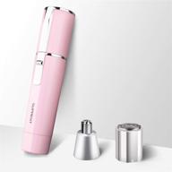 🪒 suprent nose and ear hair trimmer for women - wet & dry, ipx7 waterproof design, stainless steel rotation blade, portable use - pink logo