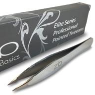 💇 zizzili basics elite series pointed tweezers: precision hair removal tool with surgical grade stainless steel- ideal for professionals logo