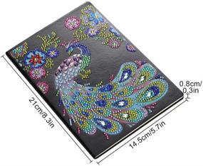 img 3 attached to 🦚 5D Diamond Painting Cover Leather Notebook: A Stunning Peacock-Themed DIY Special Shaped Diamond Painting Diary Book