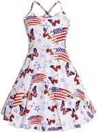 🦄 summer unicorn spaghetti strap cami dress for girls - patriotic 4th of july american flag dresses logo