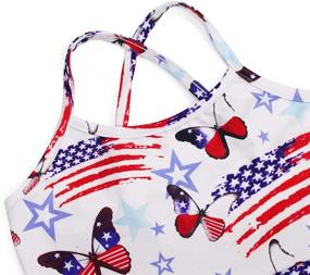 img 2 attached to 🦄 Summer Unicorn Spaghetti Strap Cami Dress for Girls - Patriotic 4th of July American Flag Dresses