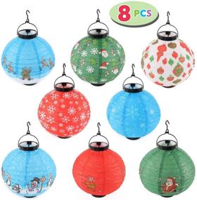 img 4 attached to 🏮 8-Pack LED Christmas Paper Lantern Decorations by Joiedomi