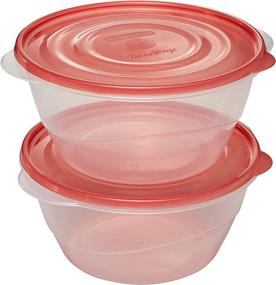 img 2 attached to 🍲 Rubbermaid TakeAlongs 15.7 Cup Serving Bowl Food Storage Containers, Tint Chili (2-Pack) - Convenient and Spacious Kitchen Storage Solution