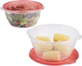 img 1 attached to 🍲 Rubbermaid TakeAlongs 15.7 Cup Serving Bowl Food Storage Containers, Tint Chili (2-Pack) - Convenient and Spacious Kitchen Storage Solution