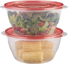 img 4 attached to 🍲 Rubbermaid TakeAlongs 15.7 Cup Serving Bowl Food Storage Containers, Tint Chili (2-Pack) - Convenient and Spacious Kitchen Storage Solution