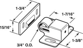 img 1 attached to 🚪 Enhance Your Closet Doors with Prime-Line Products N 7290 Closet Door Roller Catch- Brass Plated