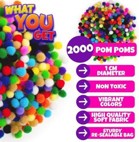 img 3 attached to 🎨 Colorful Craft Pom Poms: Blue Squid Assorted Pompoms for Creative Projects