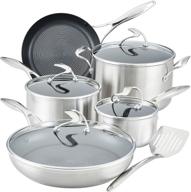 🍳 circulon stainless steel cookware set with steelshield hybrid technology – 10 piece silver pots and pans logo