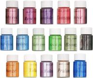 🎨 non-toxic pearl pigment mica powder - safe cosmetic grade metallic mica flour for soap making, bath bomb and slime making - pearl color dyes for nail art and makeup - pack of 16 vibrant colors logo