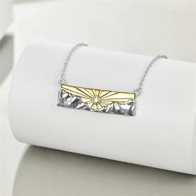 img 3 attached to 🏞️ YFN Mountain Necklace - Sterling Silver/Gold Sun Shining Mountain Pendant - Jewelry Gifts for Women & Girls