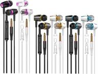 🎧 high-quality 6 pack earbuds headphone wired with microphone, noise isolating in-ear bass earbuds for iphone/android phones/pc computers/ipad/mp3 players/laptop - 3.5mm stereo earphones interface логотип