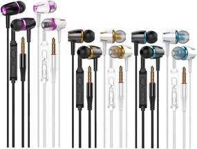 img 4 attached to 🎧 High-Quality 6 Pack Earbuds Headphone Wired with Microphone, Noise Isolating In-Ear Bass Earbuds for iPhone/Android Phones/PC Computers/iPad/MP3 Players/Laptop - 3.5mm Stereo Earphones Interface