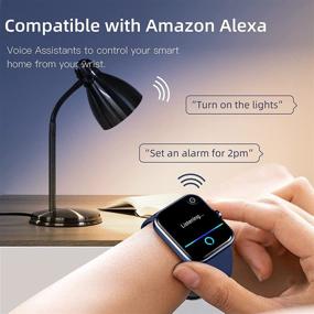 img 3 attached to 🕐Dirrelo умные часы: 1,69-дюймовый сенсорный экран, встроенный Alexa - совместимые с телефонами Android iPhone - водонепроницаемый фитнес-трекер 5ATM с мониторингом сердечного ритма/кислорода в крови/сна - синий