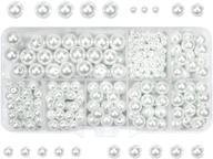 📿 390pcs glass pearl beads white craft pearl beads with holes - 4mm 6mm 8mm 10mm round imitation pearls - loose spacer beading supplies for diy jewelry making: necklaces, bracelets, earrings logo