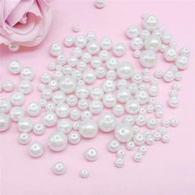 img 1 attached to 📿 390pcs Glass Pearl Beads White Craft Pearl Beads with Holes - 4mm 6mm 8mm 10mm Round Imitation Pearls - Loose Spacer Beading Supplies for DIY Jewelry Making: Necklaces, Bracelets, Earrings