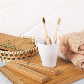 img 2 attached to 🎋 Bamboo Toothbrushes: Pack of 10, BPA Free Medium-Soft Bristles, Natural & Biodegradable Wooden Toothbrush