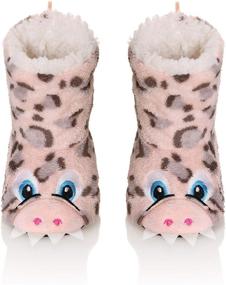 img 4 attached to 🐾 Cute Animal Anti-Skid Kids Slippers: Soft Warm Winter Indoor House Shoes