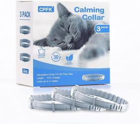 img 4 attached to CPFK Cat Calming Collar - 3 Pack Pheromone Calm Anxiety Collar for Cats and Kittens - Stress Reliever & Comfortable Gray Collar - Breakaway Design for Relaxation