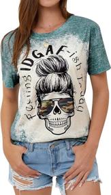 img 4 attached to StarVnc Mama Skull Graphic Tees for Women: Feel Idgaf-ish Today Funny T-Shirt for Moms