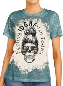 img 3 attached to StarVnc Mama Skull Graphic Tees for Women: Feel Idgaf-ish Today Funny T-Shirt for Moms