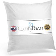 22x22 square decorative throw pillow insert, 100% cotton cover 233 thread count, down and feather fill - made in usa logo