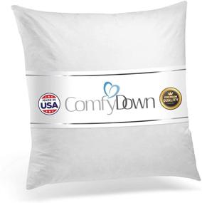 img 4 attached to 22x22 Square Decorative Throw Pillow Insert, 100% Cotton Cover 233 Thread Count, Down and Feather Fill - Made in USA