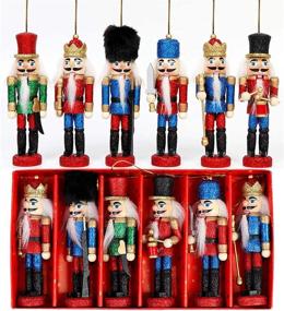img 4 attached to 🎄 OurWarm Nutcracker Christmas Decorations 6 Pack - Sparkling Nutcracker Figures for Christmas Tree Ornaments, Birthday Gifts, and Home Party Xmas Decor