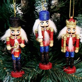 img 1 attached to 🎄 OurWarm Nutcracker Christmas Decorations 6 Pack - Sparkling Nutcracker Figures for Christmas Tree Ornaments, Birthday Gifts, and Home Party Xmas Decor