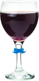 img 2 attached to 🍷 Wine Charm Set: Joie 6Pc Mustache Design - Perfect for Parties and Gifting