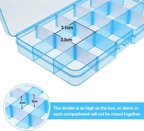 img 1 attached to 🗃️ Plastic Organizer Bead Storage Box - 6 Pack of Versatile Compartments with Movable Dividers for Earrings, Jewelry, Crafts, and Sewing Supplies - 15 Grid Design