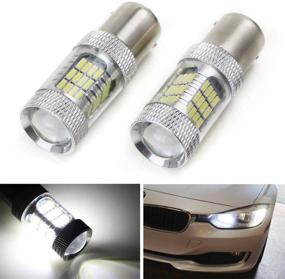 img 4 attached to 🔆 iJDMTOY Canbus LED Replacement Bulbs - Xenon White 54-SMD 7507 PY21W - Compatible With BMW 1 2 3 4 Series X1 X3 X4 X5 - Front Turn Signal or Rear Backup Lights