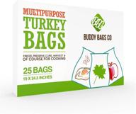 🦃 buddy bags co multipurpose nylon turkey oven bags - 19x24.5 - 25 pack for convenient roasting and cooking логотип