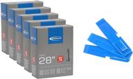 🚴 schwalbe sv 15 bicycle tubes 700x18-25 presta valve 40mm - super value bundle (pack of 5 tubes & 3 tire lever) logo