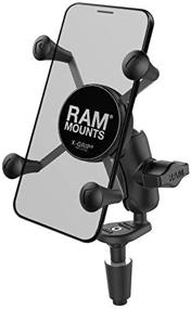 img 1 attached to 📱 RAM Mounts X-Grip Motorcycle Fork Stem Base Phone Holder | RAM-B-176-A-UN7U | Short Arm for 12mm to 38mm Stems