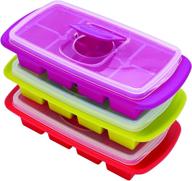 🧊 msc international 29105 joie extra large ice cube tray: covered, stackable & no-spill removable lid - assorted colors, one size (1 count) logo