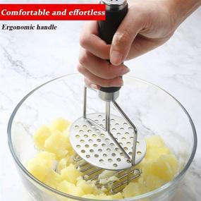 img 3 attached to Premium Stainless Steel Potato Masher & Ricer for Effortless Mashed Potatoes - Dual-Press Design