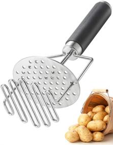 img 4 attached to Premium Stainless Steel Potato Masher & Ricer for Effortless Mashed Potatoes - Dual-Press Design