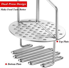 img 1 attached to Premium Stainless Steel Potato Masher & Ricer for Effortless Mashed Potatoes - Dual-Press Design