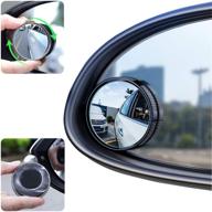 🔍 round hd glass car blind spot mirror with frame, wide angle adjustable sucker for suvs, trucks, and cars - enhanced rear view mirror for improved safety logo