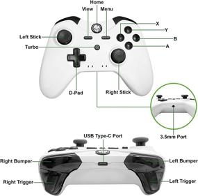 img 3 attached to Wired Xbox One Controller with Audio Jack & Turbo Function | White (6FT) - Compatible with Xbox Series X/S and PC