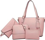 набор стильных сумок: женские сумки через плечо, ручные сумки, сатчел и хобо - 4 шт. ансамбль портмоне логотип