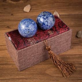 img 2 attached to 🌿 Enhance Your Wellbeing with Authentic Chinese Blue Corundum Marble Stone Baoding Balls